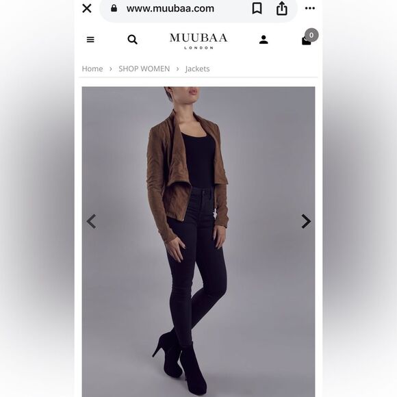 Sensa Brown Suede Drape Jacket - Picture 2 of 11